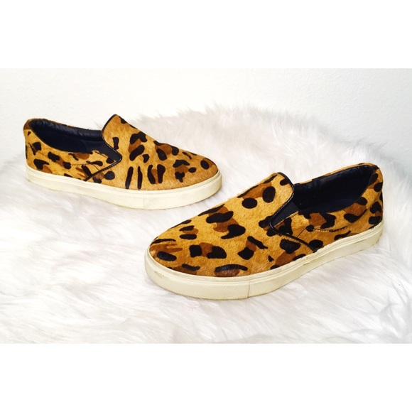 Steve Madden Leopard Pony Hair Slide On Loafers - Picture 1 of 5